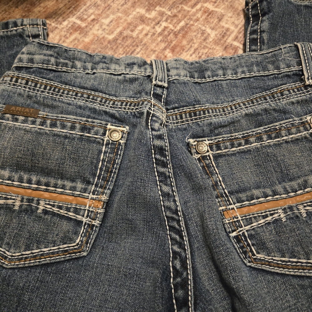 Ariat Kids Blue Jeans with Tan Accents